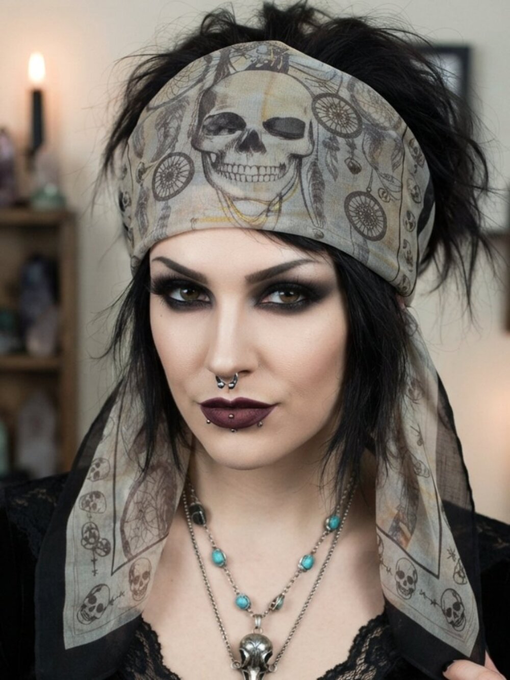 Topshop Skull & Dream Catchers Scarf